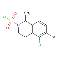 Chemical structure of 6-bromo-5-chloro-1-methyl-1,2,3,4-tetrahydroisoquinoline-2-sulfonyl chloride - CSSB21224772274