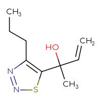 Chemical structure of 2-(4-propyl-1,2,3-thiadiazol-5-yl)but-3-en-2-ol - CSSB21246270529