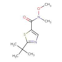 Chemical structure of 2-tert-butyl-N-methoxy-N-methyl-1,3-thiazole-5-carboxamide - CSSB00102680628