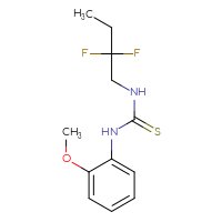 Chemical structure of 3-(2,2-difluorobutyl)-1-(2-methoxyphenyl)thiourea - CSSB02006404381