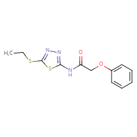 Chemical structure of N-[5-(ethylsulfanyl)-1,3,4-thiadiazol-2-yl]-2-phenoxyacetamide - CSSB00026244540