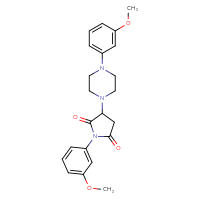 Chemical structure of 1-(3-methoxyphenyl)-3-[4-(3-methoxyphenyl)piperazin-1-yl]pyrrolidine-2,5-dione - CSSB00121689106