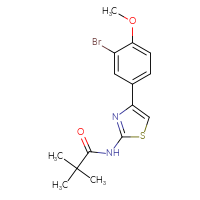 Chemical structure of N-[4-(3-bromo-4-methoxyphenyl)-1,3-thiazol-2-yl]-2,2-dimethylpropanamide - CSSB00121603258