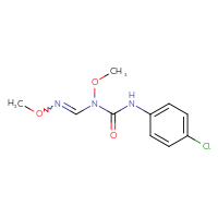 Chemical structure of 1-(4-chlorophenyl)-3-methoxy-3-[(methoxyimino)methyl]urea - CSSB02125602595