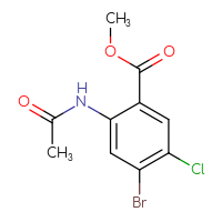 Chemical structure of methyl 4-bromo-5-chloro-2-acetamidobenzoate - CSSB06726396620