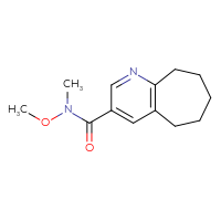 Chemical structure of N-methoxy-N-methyl-5H,6H,7H,8H,9H-cyclohepta[b]pyridine-3-carboxamide - CSSB21151593213