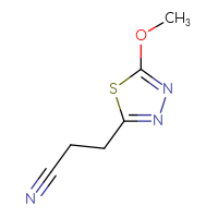 Chemical structure of 3-(5-methoxy-1,3,4-thiadiazol-2-yl)propanenitrile - CSSB20622189691