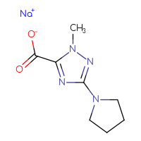 Chemical structure of sodium 1-methyl-3-(pyrrolidin-1-yl)-1H-1,2,4-triazole-5-carboxylate - CSSB20620697695