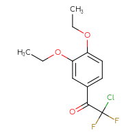 Chemical structure of 2-chloro-1-(3,4-diethoxyphenyl)-2,2-difluoroethan-1-one - CSSB00001923683