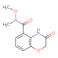 Chemical structure of N-methoxy-N-methyl-3-oxo-3,4-dihydro-2H-1,4-benzoxazine-5-carboxamide - CSSB01995849608