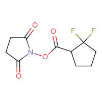 Chemical structure of 2,5-dioxopyrrolidin-1-yl 2,2-difluorocyclopentane-1-carboxylate - CSSB00129248554