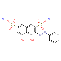 Chemical structure of disodium 4,5-dihydroxy-3-[(1E)-2-phenyldiazen-1-yl]naphthalene-2,7-disulfonate - CSSB00016999344