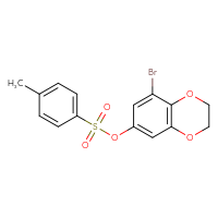 Chemical structure of 8-bromo-2,3-dihydro-1,4-benzodioxin-6-yl 4-methylbenzene-1-sulfonate - CSSB21432501126