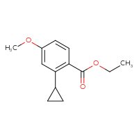 Chemical structure of ethyl 2-cyclopropyl-4-methoxybenzoate - CSSB14948341223