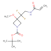 Chemical structure of tert-butyl 3-[1,1-difluoro-2-(prop-2-enamido)ethyl]-3-methoxyazetidine-1-carboxylate - CSSB03554433737