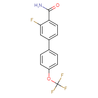 Chemical structure of 3-fluoro-4'-(trifluoromethoxy)-[1,1'-biphenyl]-4-carboxamide - CSSB00161170036