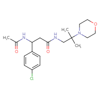Chemical structure of 3-(4-chlorophenyl)-3-acetamido-N-[2-methyl-2-(morpholin-4-yl)propyl]propanamide - CSSS00026869353