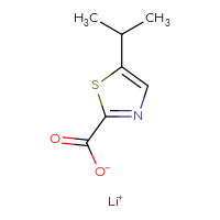 Chemical structure of lithium(1+) 5-(propan-2-yl)-1,3-thiazole-2-carboxylate - CSSB03437231575