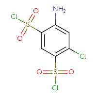 Chemical structure of 4-amino-6-chlorobenzene-1,3-disulfonyl dichloride - CSSB00009990772