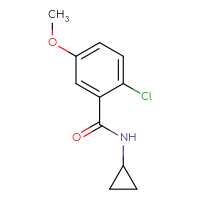Chemical structure of 2-chloro-N-cyclopropyl-5-methoxybenzamide - CSSB06259757792
