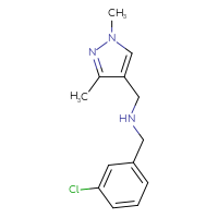 Chemical structure of [(3-chlorophenyl)methyl][(1,3-dimethyl-1H-pyrazol-4-yl)methyl]amine - CSSB00004092224
