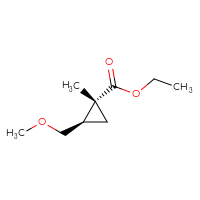 Chemical structure of ethyl (1R,2R)-2-(methoxymethyl)-1-methylcyclopropane-1-carboxylate - CSSB14868451127
