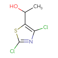 Chemical structure of 1-(2,4-dichloro-1,3-thiazol-5-yl)ethan-1-ol - CSSB00011070666