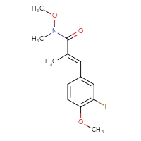 Chemical structure of (2E)-3-(3-fluoro-4-methoxyphenyl)-N-methoxy-N,2-dimethylprop-2-enamide - CSSB21151591849