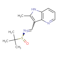 Chemical structure of (S)-2-methyl-N-({2-methyl-1H-pyrrolo[3,2-b]pyridin-3-yl}methylidene)propane-2-sulfinamide - CSSB21332857206