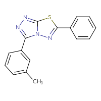 Chemical structure of 3-(3-methylphenyl)-6-phenyl-[1,2,4]triazolo[3,4-b][1,3,4]thiadiazole - CSSB00121633086