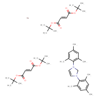 Chemical structure of 1,3-bis(2,4,6-trimethylphenyl)-2,3-dihydro-1H-imidazole bis(1,4-di-tert-butyl (2E)-but-2-enedioate) nickel - CSSB14901605850