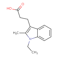 Chemical structure of 3-(1-ethyl-2-methyl-1H-indol-3-yl)propanoic acid - CSSB00020586308