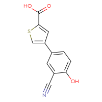 Chemical structure of 4-(3-cyano-4-hydroxyphenyl)thiophene-2-carboxylic acid - CSSB00150708200