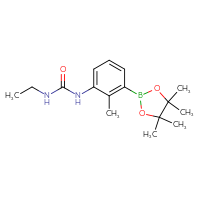 Chemical structure of 3-ethyl-1-[2-methyl-3-(4,4,5,5-tetramethyl-1,3,2-dioxaborolan-2-yl)phenyl]urea - CSSB03558702795