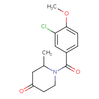 Chemical structure of 1-(3-chloro-4-methoxybenzoyl)-2-methylpiperidin-4-one - CSSB02214601721
