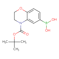Chemical structure of {4-[(tert-butoxy)carbonyl]-3,4-dihydro-2H-1,4-benzoxazin-6-yl}boronic acid - CSSB00010264426