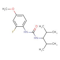 Chemical structure of 3-(2,4-dimethylpentan-3-yl)-1-(2-fluoro-4-methoxyphenyl)urea - CSSB02031256836