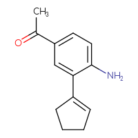 Chemical structure of 1-[4-amino-3-(cyclopent-1-en-1-yl)phenyl]ethan-1-one - CSSB06591892706
