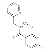 Chemical structure of 4-chloro-2-methoxy-N-[(pyrazin-2-yl)methyl]benzamide - CSSB02016476535
