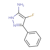 Chemical structure of 4-fluoro-3-phenyl-1H-pyrazol-5-amine - CSSB00102704801