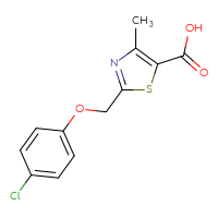 Chemical structure of 2-[(4-chlorophenoxy)methyl]-4-methyl-1,3-thiazole-5-carboxylic acid - CSSB00000734799