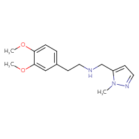 Chemical structure of [2-(3,4-dimethoxyphenyl)ethyl][(1-methyl-1H-pyrazol-5-yl)methyl]amine - CSSB00025812114
