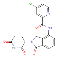 Chemical structure of 4-chloro-N-[2-(2,6-dioxopiperidin-3-yl)-1-oxo-2,3-dihydro-1H-isoindol-4-yl]pyridine-2-carboxamide - CSSB06478562956