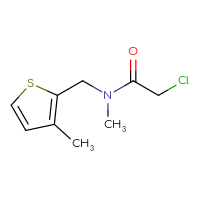 Chemical structure of 2-chloro-N-methyl-N-[(3-methylthiophen-2-yl)methyl]acetamide - CSSB00000230200