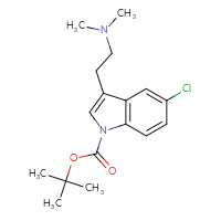 Chemical structure of tert-butyl 5-chloro-3-[2-(dimethylamino)ethyl]-1H-indole-1-carboxylate - CSSB21332153679