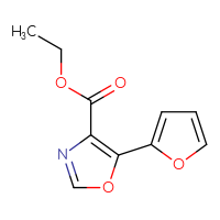 Chemical structure of ethyl 5-(furan-2-yl)-1,3-oxazole-4-carboxylate - CSSB00000239388