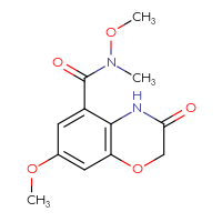 Chemical structure of N,7-dimethoxy-N-methyl-3-oxo-3,4-dihydro-2H-1,4-benzoxazine-5-carboxamide - CSSB03238922809