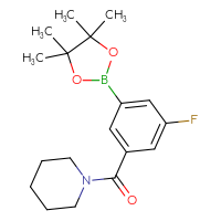 Chemical structure of 1-[3-fluoro-5-(4,4,5,5-tetramethyl-1,3,2-dioxaborolan-2-yl)benzoyl]piperidine - CSSB00150720046