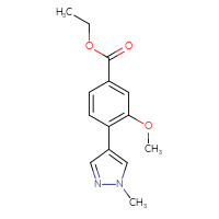 Chemical structure of ethyl 3-methoxy-4-(1-methyl-1H-pyrazol-4-yl)benzoate - CSSB06591886481