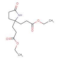 Chemical structure of ethyl 3-[2-(3-ethoxy-3-oxopropyl)-5-oxopyrrolidin-2-yl]propanoate - CSSB00134618001
